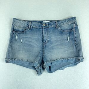 Bongo Womens Denim Shorts Blue Size 15 Jeans Cut-Off High Rise Waist 34
